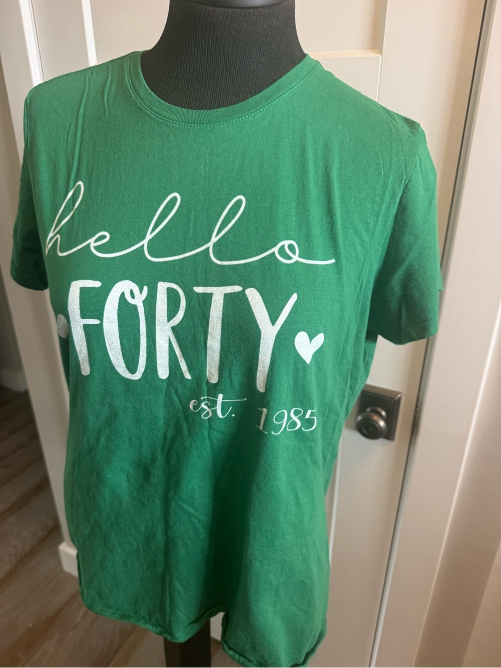 Hello Forty Green Graphic Tee